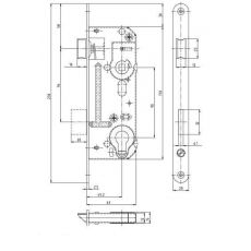 Zámok zadlabávací r: 90 mm z: 60 mm vložkový 02-06